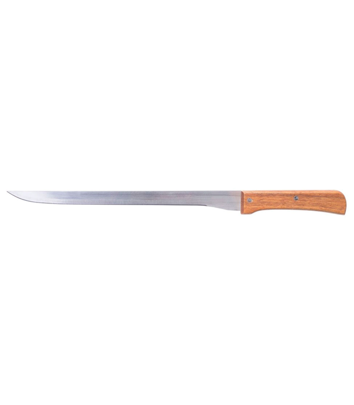 Tradineur - Cuchillo jamonero con hoja de acero inoxidable y mango de madera, cuchillo cortado de jamón, corte preciso, profesional, hoja de 25 cm