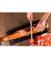 Tradineur - Cuchillo jamonero con hoja de acero inoxidable y mango de madera, cuchillo cortado de jamón, corte preciso, profesional, hoja de 25 cm