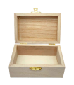 Tradineur - Pequeña caja de madera con tapa - Caja de almacenamiento decorativa - Caja de madera natural, caja de recuerdos, caja de manualidades y regalo. 6 x 12 x 8 cm.