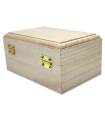 Tradineur - Pequeña caja de madera con tapa - Caja de almacenamiento decorativa - Caja de madera natural, caja de recuerdos, caja de manualidades y regalo. 6 x 12 x 8 cm.