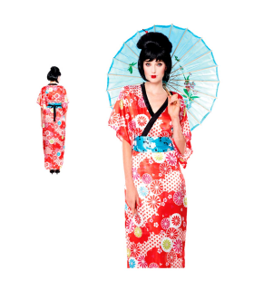 Disfraz de geisha de fibra sintética, incluye vestido y cinturón, accesorios no incluidos, carnaval, halloween, cosplay, fiestas, adulto mujer, talla L