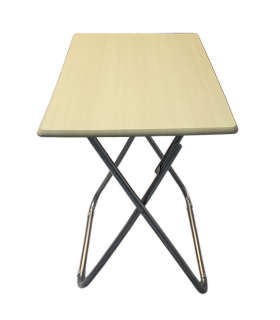 Mesa auxiliar plegable rectangular de madera y estructura metálica, 75,5 x 74 x 52,5 cm, patas tubulares, mesa portátil multiusos, jardín, patio, camping, picnic