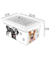 Tradineur – Caja de almacenamiento – Diseño Perro Blanco – Capacidad de 7,5 Litros – Fabricado en España - Contenedor para almacenar juguetes, libros, ropa, mantas