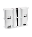 Cubo de baño de plastico incluye pedal para tapa perfecto para el hogar, casa, trabajo, habitacion, etc. Color Blanco. 25,5 x 24 x 22 cm