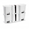 Tradineur - Cubo de basura con pedal, plástico, papelera, oficina, baño, cocina, fabricado en España (Blanco - 7,5 litros - 25,5
