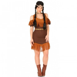 Tradineur - Disfraz de india para mujer, 100% poliéster, incluye vestido y cinturón, atuendo de carnaval, Halloween, cosplay, fi