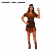 Tradineur - Disfraz de india para mujer, 100% poliéster, incluye vestido y cinturón, atuendo de carnaval, Halloween, cosplay, fi