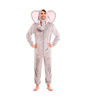 Disfraz elefante de color gris para adultos y jovenes para carnavales, halloween y celebraciones, talla S