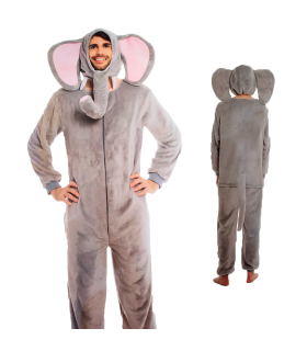 Disfraz elefante color gris para adultos y jovenes para carnavales, halloween y celebraciones, talla L