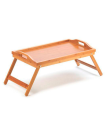 Bandeja de cama plegable de bambú 49 x 29,5 cm. Mesa para desayuno, ordenador portátil con patas plegables