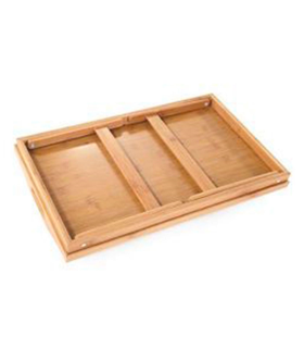 Bandeja de cama plegable de bambú 49 x 29,5 cm. Mesa para desayuno, ordenador portátil con patas plegables