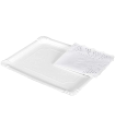 Tradienur - Pack de 12 bandejas y blondas rectangulares - Fabricación de cartón que incluyen blondas caladas 100% reciclables - Apto para uso alimentario - 22 x 28 cm - Color Blanco