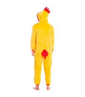 Tradineur - Disfraz de gallo para adulto, poliéster, incluye mono con capucha, atuendo divertido de carnaval, Halloween, cosplay (Hombre, Talla S)