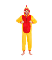 Tradineur - Disfraz de gallo para adulto, poliéster 100%, incluye mono con capucha, atuendo divertido de carnaval, Halloween, cosplay (Hombre, Talla L)