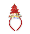 Diadema navideña con luces intermitentes y diseño de árbol de navidad, cinta, aro, tocado para el cabello, pelo, gorro de fiesta para niños y adultos, color aleatorio