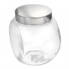 Tradineur - Tarro transparente con dos posiciones y tapa de rosca metálica - Capacidad de 2200 ml - Recipiente inclinable para g