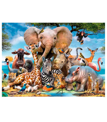 Tradineur - Puzzle/Rompecabezas de 1000 piezas - Diseño de Animales - Fabricación en cartón - Tamaño: 50 x 75 cm