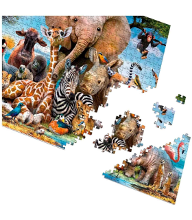 Tradineur - Puzzle/Rompecabezas de 1000 piezas - Diseño de Animales - Fabricación en cartón - Tamaño: 50 x 75 cm