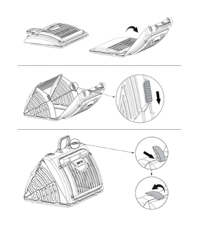 Tradienur - Porta mascotas de plástico de color surtido y desmontable, con forma triangular de 46 x 36 x 33 cm. Transportín para viaje con perros o gatos pequeños.