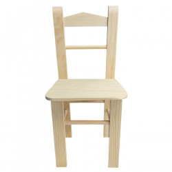 Tradineur - Silla infantil de madera natural, respaldo de listones, altura del asiento 29,3 cm, silla para niños sin tratar con