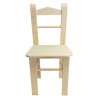 Tradineur - Silla infantil de madera natural, respaldo de listones, altura del asiento 29,3 cm, silla para niños sin tratar con