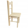 Tradineur - Silla infantil de madera natural, respaldo de listones, altura del asiento 29,3 cm, silla para niños sin tratar con