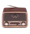 Tradineur - Radio vintage "INDIE" con diseño antiguo - Sintonizador AM/FM/SW - Sintonizador con Indicador - Bluetooth - Conector USB / Micro SD