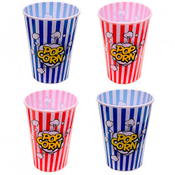 Gerimport - Cubo de palomitas de plástico 18 x 15 cm. Bol, recipiente, tarro, estilo vintage (Color surtido)