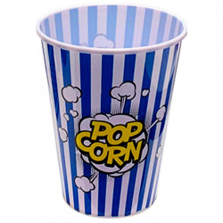 Gerimport - Cubo de palomitas de plástico 18 x 15 cm. Bol, recipiente, tarro, estilo vintage (Color surtido)