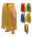 Tradienur - Pack de 2 faldas Hawaianas de 60 cm - Fabricado en poliéster - Ideal para fiestas de disfraces, carnaval o Halloween - Color Surtido