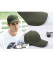 Tradineur - Gorra clásica adulto, 100% poliéster, ajuste posterior de velcro, accesorio deporte, skate, aire libre (Verde oliva, talla única, unisex)