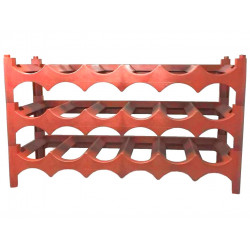 Tradineur - Botellero de plástico apilable - 3 Baldas - Capacidad para 18 Botellas - Ideal para el Almacenamiento de Botellas -