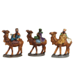 Tradineur - Set de 3 Reyes Magos de resina para belén navideño, figuras decorativas nacimiento, pesebre, Navidad, decoración tradicional, 8 x 10 cm