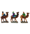 Tradineur - Set de 3 Reyes Magos de resina para belén navideño, figuras decorativas nacimiento, pesebre, Navidad, decoración tradicional, 8 x 10 cm