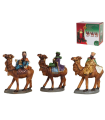 Tradineur - Set de 3 Reyes Magos de resina para belén navideño, figuras decorativas nacimiento, pesebre, Navidad, decoración tradicional, 8 x 10 cm