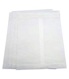 Tradineur - Pack de 20 sobres tipo A4, de color blanco. Medidas de 22,9 x 32,4 cm con cierre desilicona autoadhesiva. 4 x 10 minipacks de sobres grandes.