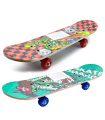 Tradineur - Skateboard para niños y jóvenes - Fabricado en madera - Compacto y resistente, divertido de conducir - 14,5 x 58,2 cm - Color Aleatorio