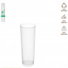 Tradineur - Pack de 10 vasos de tubo reutilizables de plástico, extra resistentes, 100% reciclables, higiénicos, apilables, apto