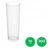 Tradineur - Pack de 10 vasos de tubo reutilizables de plástico, extra resistentes, 100% reciclables, higiénicos, apilables, apto