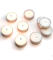 Tradineur - Pack de 50 velas de té con aroma neutro, tealights, tiempo de combustión: 4,5 horas, decoración del hogar (Blanco, 3,7 x 1,6 cm)