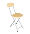 Tradineur - Silla metálica plegable con respaldo y asiento de madera 73 x 30 x 45 cm, patas con conteras antideslizantes y reposapies, hogar, jardín, patio, camping, color aleatorio