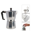 Tradineur - Cafetera de aluminio de 12 tazas, junta de silicona, diseño clásico, preparar café, apta para todo tipo de cocinas, gas, vitrocerámica, inducción - 25,5 x 12,5 x 20 cm