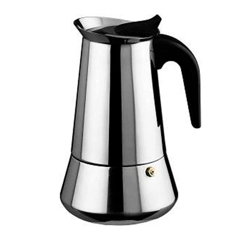 Tradineur - Cafetera de acero inoxidable, 12 tazas, conveniente para cocina de inducción, cafetera clásica, plateada, uso domést Tradineur - Cafetera de acero inoxidable, 12 tazas, conveniente para cocina de inducción, cafetera clásica, plateada, uso domést