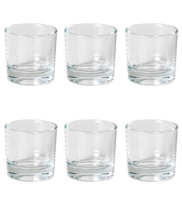 Set de 6 vasos de chupito de cristal, modelo vasik, base gruesa, aptos para lavavajillas, servir licores, celebraciones, fiestas (4 cl, 4,6 x 4,7 cm)