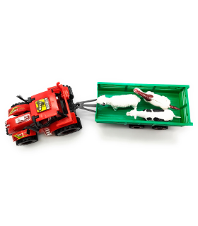 Toinsa - Tractor de juguete de fricción con remolque y animales, regalo para niños, cumpleaños, navidad, juegos, infantil, diversión, 8 x 9 x 32 cm, color aleatorio