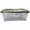 Tradineur - Caja de Almacenamiento con ruedas y tapa de colores -  Plástico - Contenedor para almacenar juguetes, libros, ropa,