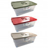 Tradineur - Caja de Almacenamiento con ruedas y tapa de colores -  Plástico - Contenedor para almacenar juguetes, libros, ropa,