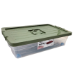 Tradineur - Caja de Almacenamiento con ruedas y tapa de colores - Plástico - Contenedor para almacenar juguetes, libros, ropa, mantas - 30 L - 59 x 39 x 16 cm - Tapa Color Aleatorio