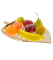 Tradineur - Centro de mesa metálico en forma de hoja, diseño moderno y minimalista, recipiente para fruta, adornos, decoración del hogar, 35,2 x 23,7 cm