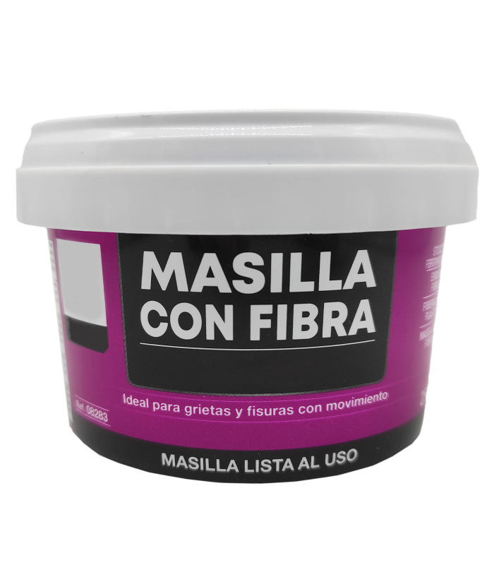 Tradineur - Masilla con fibra, retapado, reparación de grietas, fisuras en movimiento, albañilería, uso exterior, fabricado en España (250 g)